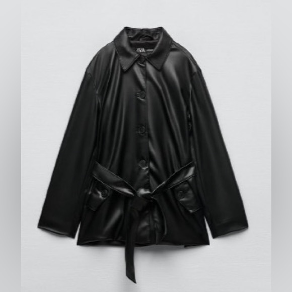 Zara leather trench coat - Picture 1 of 4